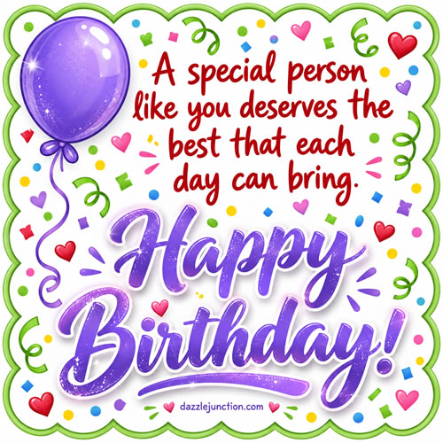 Special Person Happy Birthday greeting image