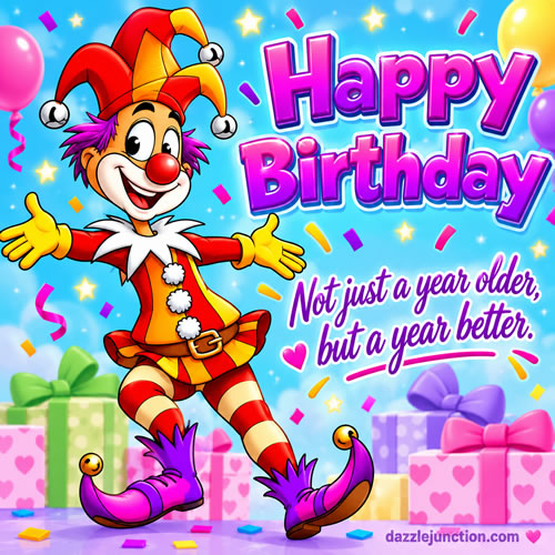 Year Better Happy Birthday greeting image