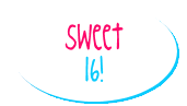 Sweet Sixteen Oval Misc Glitter greeting image