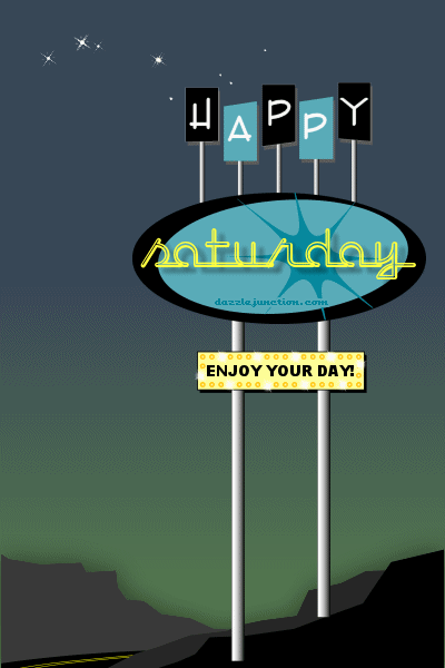 Saturday Blue Vintage Sign