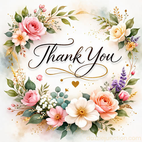 Floral Elegant Thank You Card