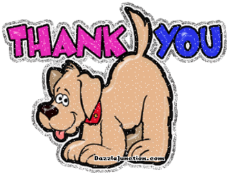 Thank You Dog Glitter