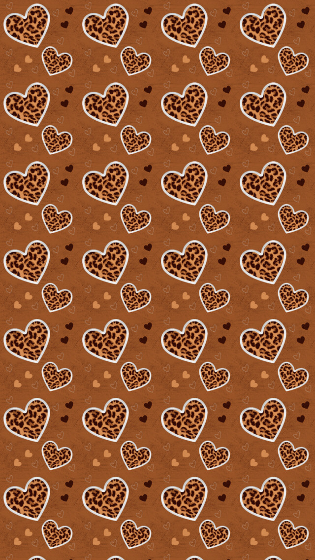 Leopard Hearts iPhone Wallpaper