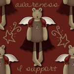 Bear Burgundy Ribbon